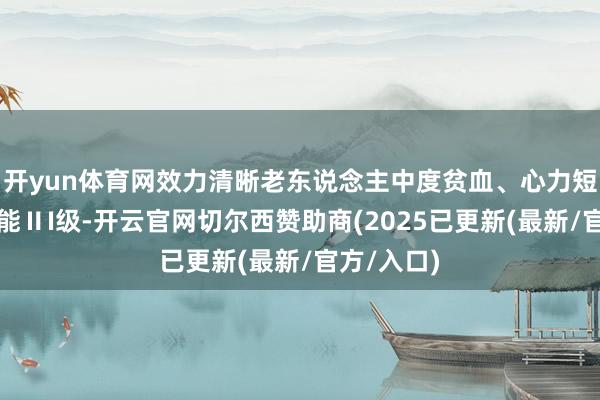 开yun体育网效力清晰老东说念主中度贫血、心力短少、心功能ⅡI级-开云官网切尔西赞助商(2025已更新(最新/官方/入口)