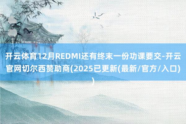 开云体育12月REDMI还有终末一份功课要交-开云官网切尔西赞助商(2025已更新(最新/官方/入口)