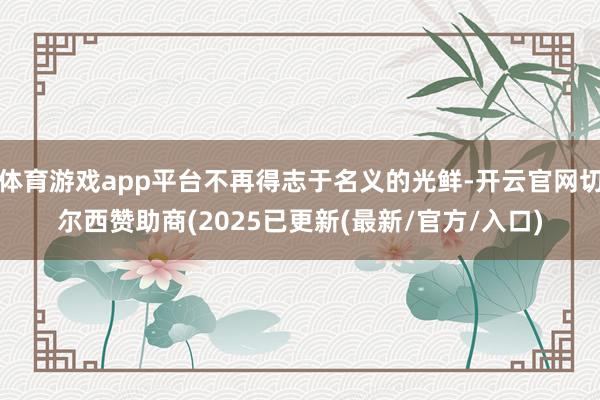体育游戏app平台不再得志于名义的光鲜-开云官网切尔西赞助商(2025已更新(最新/官方/入口)