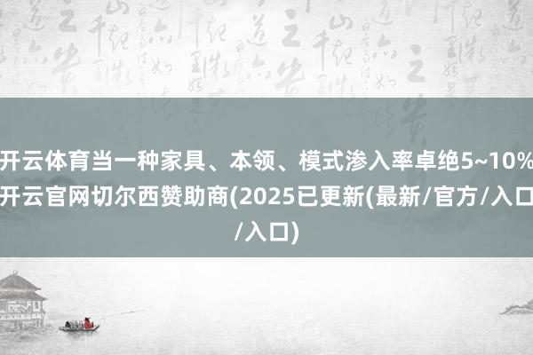 开云体育当一种家具、本领、模式渗入率卓绝5~10%-开云官网切尔西赞助商(2025已更新(最新/官方/入口)