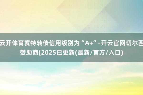 云开体育赛特转债信用级别为“A+”-开云官网切尔西赞助商(2025已更新(最新/官方/入口)
